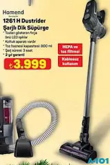 HOMEND 1261H DUSTRİDER ŞARJLI DİK SÜPÜRGE fiyat ve kampanya bilgisi